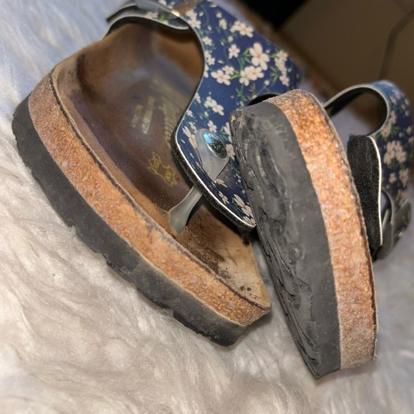 Papillio by Birkenstock Gizeh Birko-Flor Leather Footbed Sandals Blue, Size 8 - Picture 4 of 15